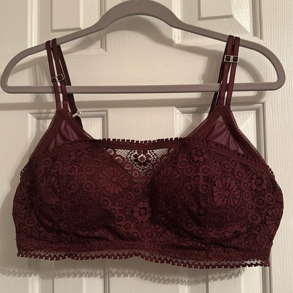 Aerie Real Power Wireless Push Up Joy Lace Bra